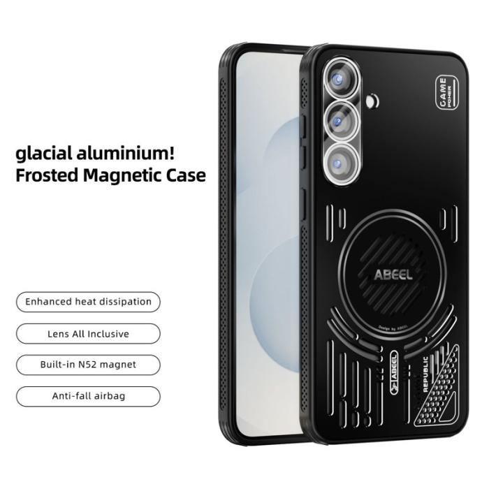 ABEEL - ABEEL Magnetic Fodral för Samsung Galaxy S25+ Aluminium - Svart