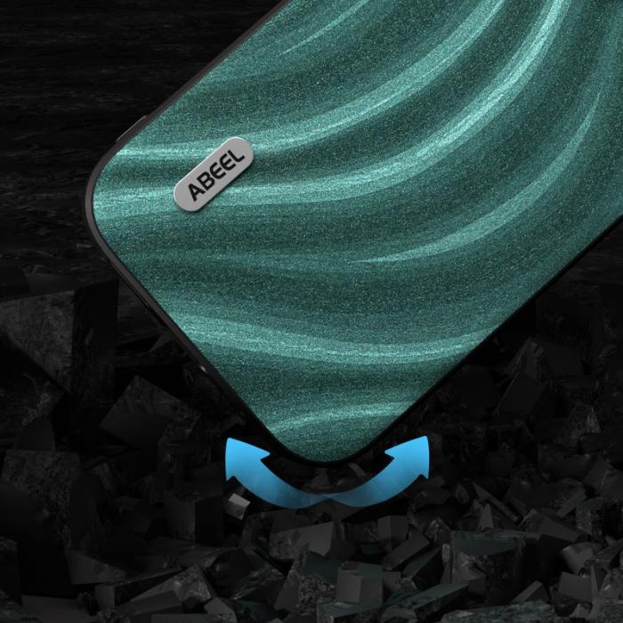 ABEEL - ABEEL Milky Way iPhone 15 Skal PU Läder Grön