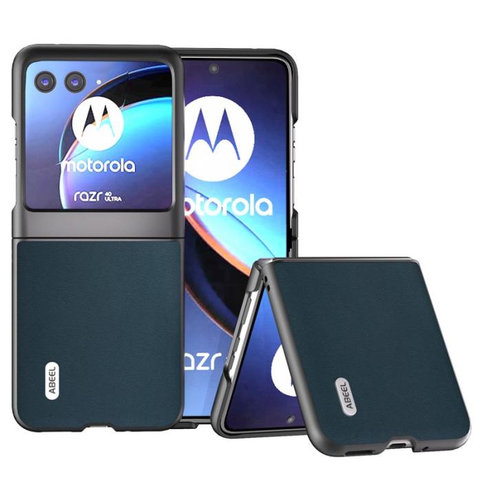 ABEEL - ABEEL Motorola Razr 40 Ultra 5G Skal Äkta Läder Grön