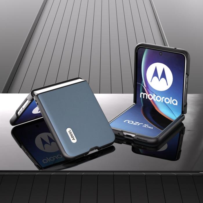 ABEEL - ABEEL Motorola Razr 40 Ultra 5G Skal Haze Textured PU Läder Blå