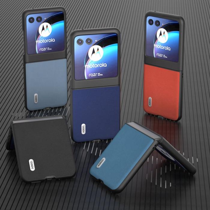 ABEEL - ABEEL Motorola Razr 40 Ultra 5G Skal Haze Textured PU Läder Blå