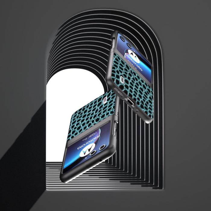 ABEEL - ABEEL Motorola Razr 40 Ultra 5G Skal i Äkta Läder - Blå