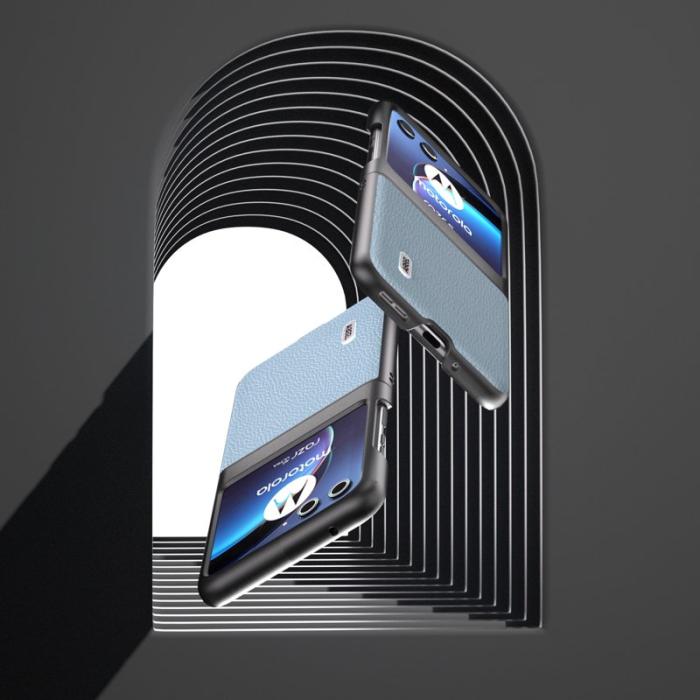ABEEL - ABEEL Motorola Razr 40 Ultra 5G Skal i Läder - Baby Blue