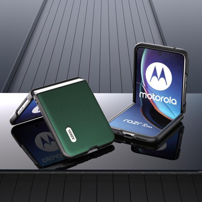 ABEEL - ABEEL Motorola Razr 40 Ultra 5G Skal i Läder - Grön