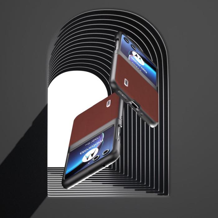 ABEEL - ABEEL Motorola Razr 40 Ultra 5G Skal i Läder - Kaffe