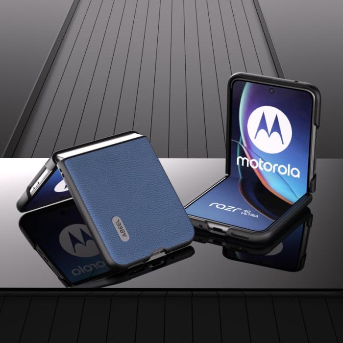 ABEEL - ABEEL Motorola Razr 40 Ultra 5G Skal Litchi Textur Blå
