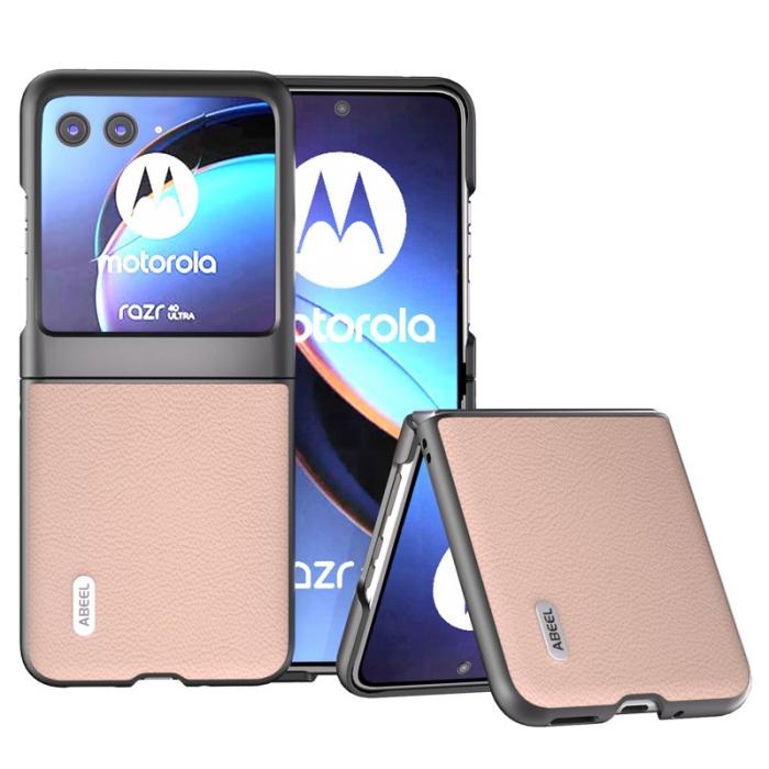 ABEEL - ABEEL Motorola Razr 40 Ultra 5G Skal Litchi Textur Rosa