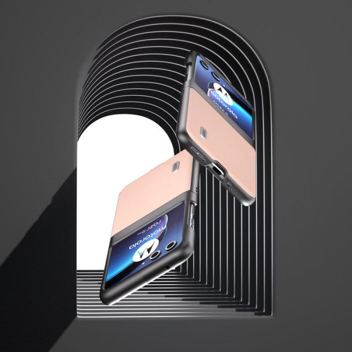 ABEEL - ABEEL Motorola Razr 40 Ultra 5G Skal Litchi Textur Rosa