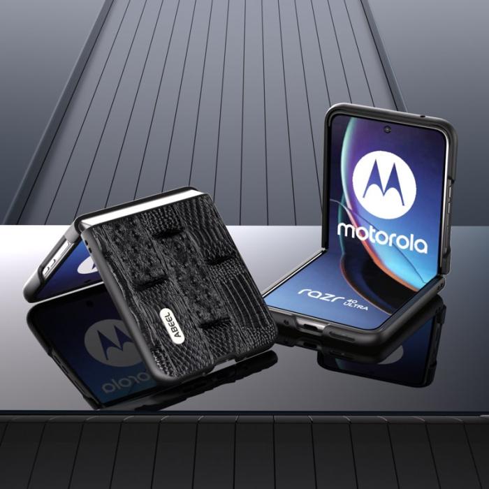ABEEL - ABEEL Motorola Razr 40 Ultra 5G Skal Mahjong Textur Svart