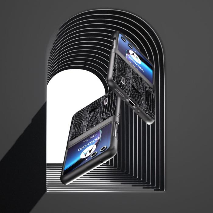 ABEEL - ABEEL Motorola Razr 40 Ultra 5G Skal Mahjong Textur Svart