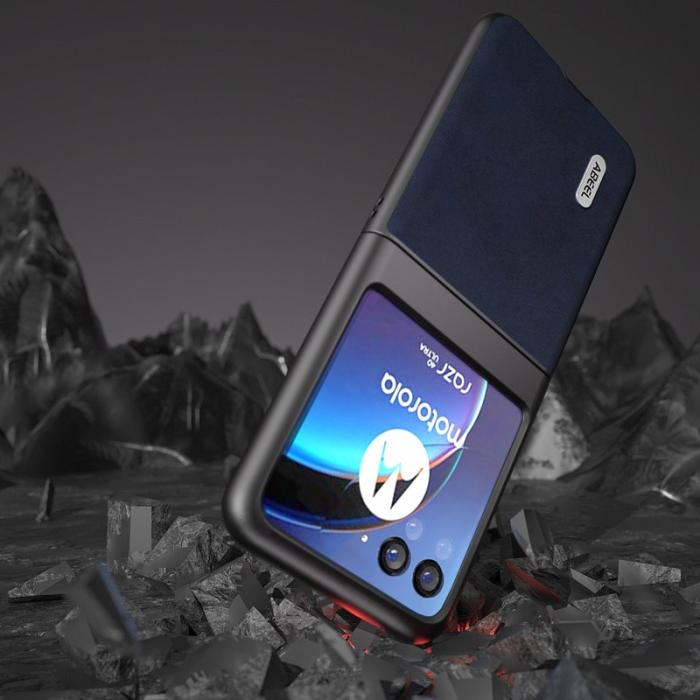 ABEEL - ABEEL Motorola Razr 40 Ultra 5G Skal PU Läder Blå