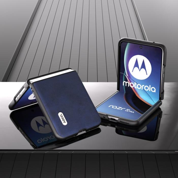 ABEEL - ABEEL Motorola Razr 40 Ultra 5G Skal PU Läder Blå