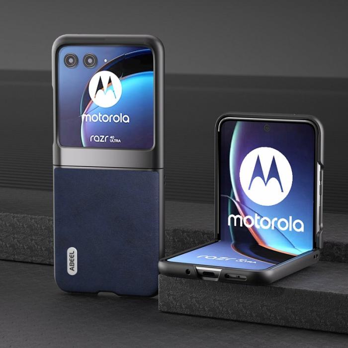 ABEEL - ABEEL Motorola Razr 40 Ultra 5G Skal PU Läder Blå