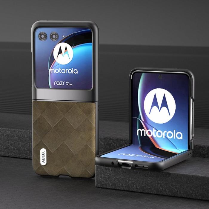 ABEEL - ABEEL Motorola Razr 40 Ultra 5G Skal PU Läder Grön