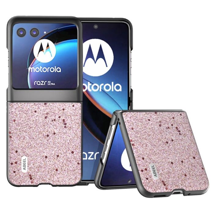ABEEL - ABEEL Motorola Razr 40 Ultra 5G Skal PU Läder + PC - Rosa