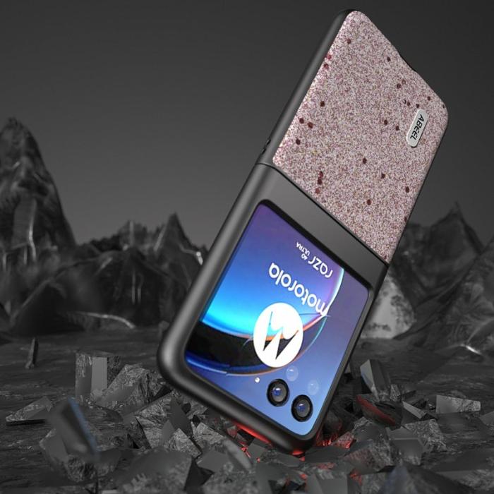 ABEEL - ABEEL Motorola Razr 40 Ultra 5G Skal PU Läder + PC - Rosa