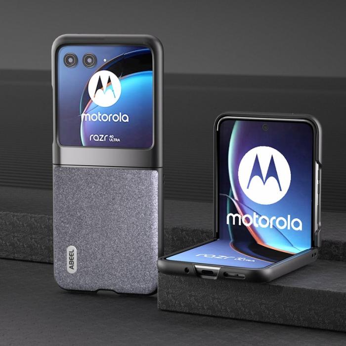ABEEL - ABEEL Motorola Razr 40 Ultra 5G Skal PU Läder + PC - Svart