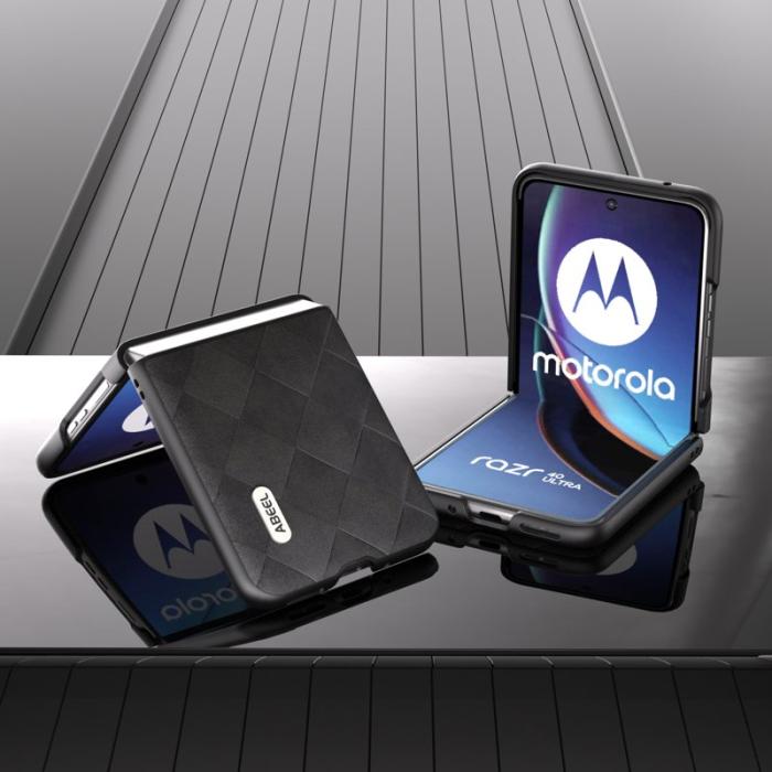 ABEEL - ABEEL Motorola Razr 40 Ultra 5G Skal PU Läder Svart