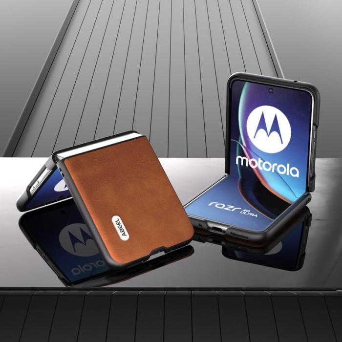 ABEEL - ABEEL Motorola Razr 40 Ultra 5G Skal Shockproof PU Läder Brun