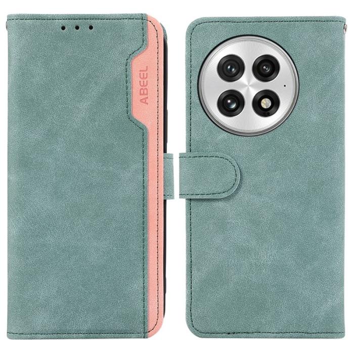 ABEEL - ABEEL OnePlus 13 Fodral i Splicing Läder Baby Blue