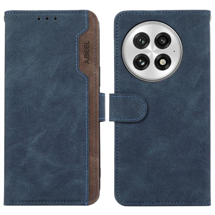 ABEEL - ABEEL OnePlus 13 Fodral Splicing Läder Flip RFID Blockering Blå
