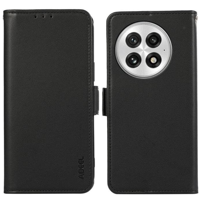 ABEEL - ABEEL OnePlus 13 Skal Läder Fodral med RFID-blockering - Svart