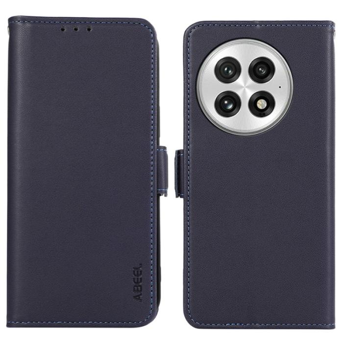 ABEEL - ABEEL OnePlus 13 Skal Läder Fodral med RFID Skydd - Blå