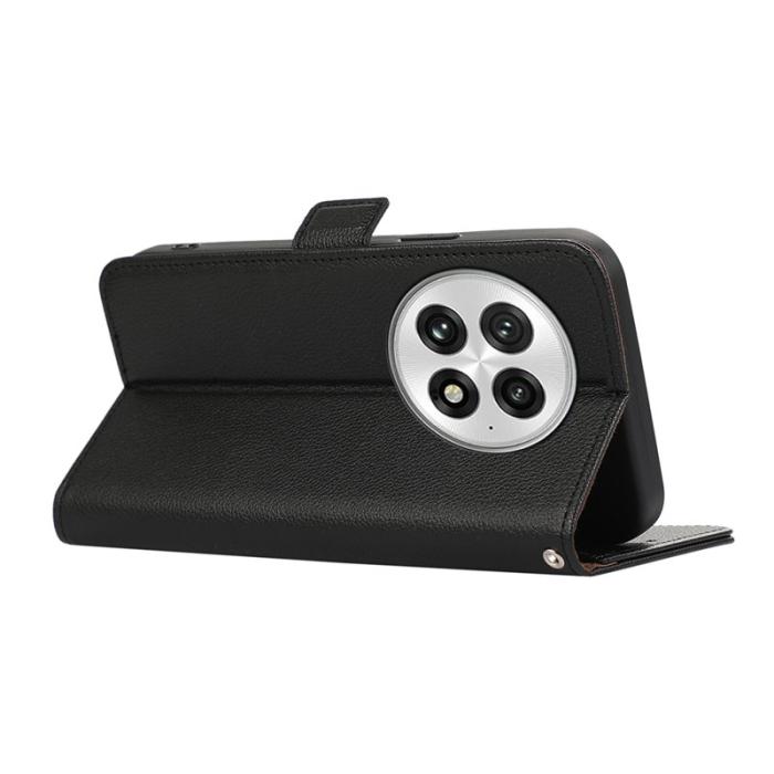 ABEEL - ABEEL OnePlus 13 Skal Litchi Textur Läder RFID Blocker Svart