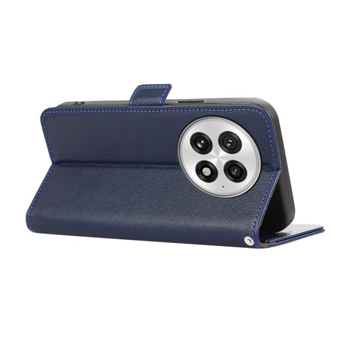 ABEEL - ABEEL OnePlus 13 Skal Litchi Textur Läder RFID Blockering Blå