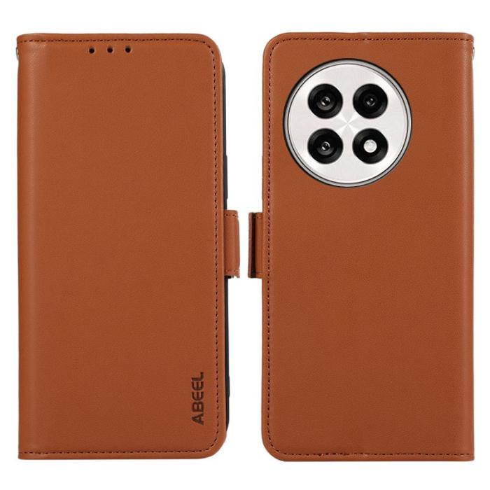 ABEEL - ABEEL OnePlus 13R 5G Fodral Läder med RFID Skydd - Brun