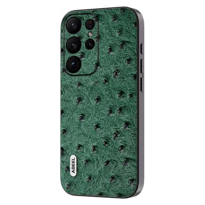 ABEEL - ABEEL Ostrich Texture Skal för Samsung Galaxy S23 Ultra Grön