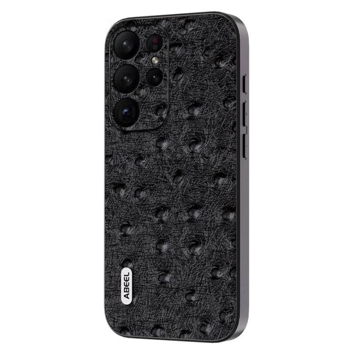 ABEEL - ABEEL Ostrich Texture Skal för Samsung Galaxy S23 Ultra - Svart