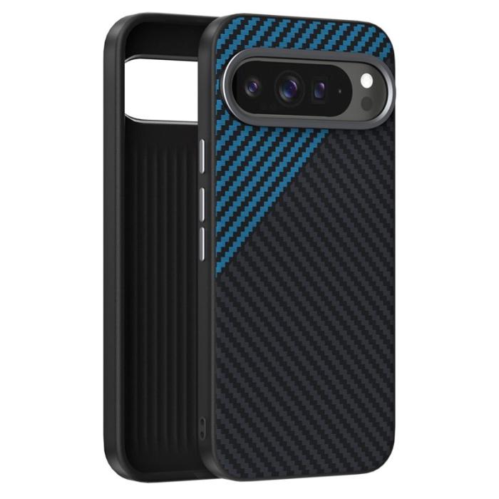 ABEEL - ABEEL Pixel 10 Pro Skal MagSafe Kolfiber Svart och Blå