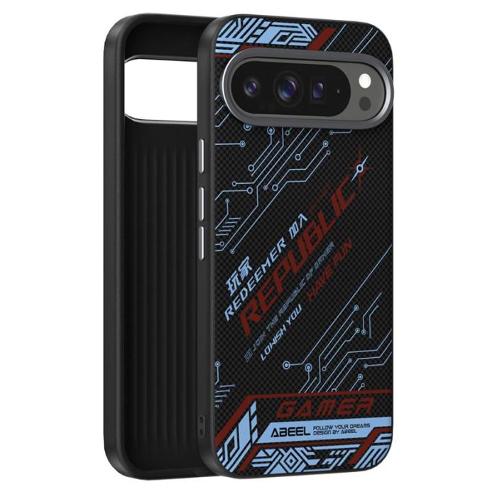 ABEEL - ABEEL Pixel 10 Pro Skal MagSafe PC TPU Läder Svart