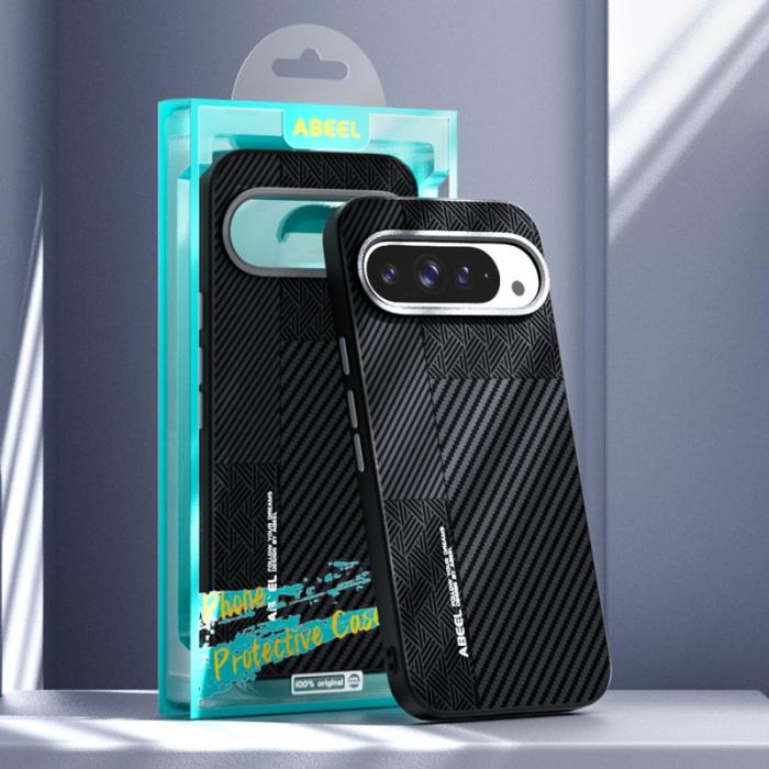 ABEEL - ABEEL Pixel 10 Pro Skal PC TPU Aluminium Läder MagSafe - Textur 1