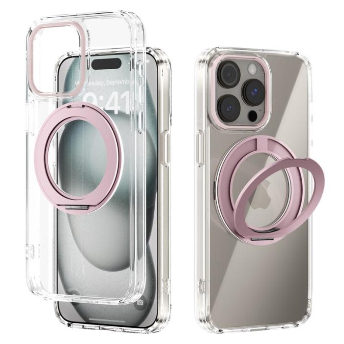 ABEEL - ABEEL Q-LUCK iPhone 13 Pro Skal Shockproof Med Kickstand Rosa