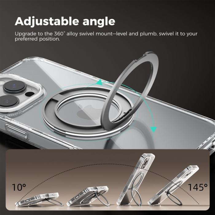 ABEEL - ABEEL Q-LUCK iPhone 13 Pro Skal Shockproof Med Kickstand Svart