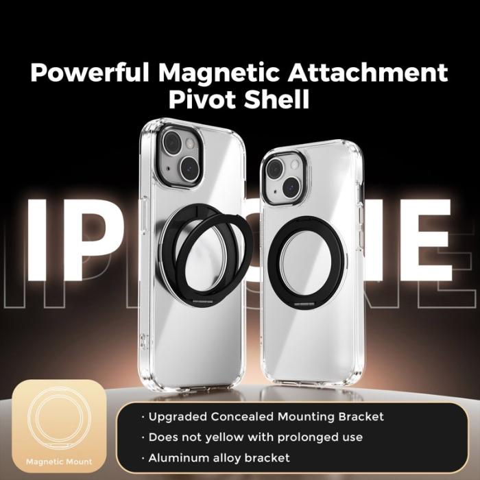 ABEEL - ABEEL Q-LUCK iPhone 15 Skal Shockproof Med Kickstand Svart