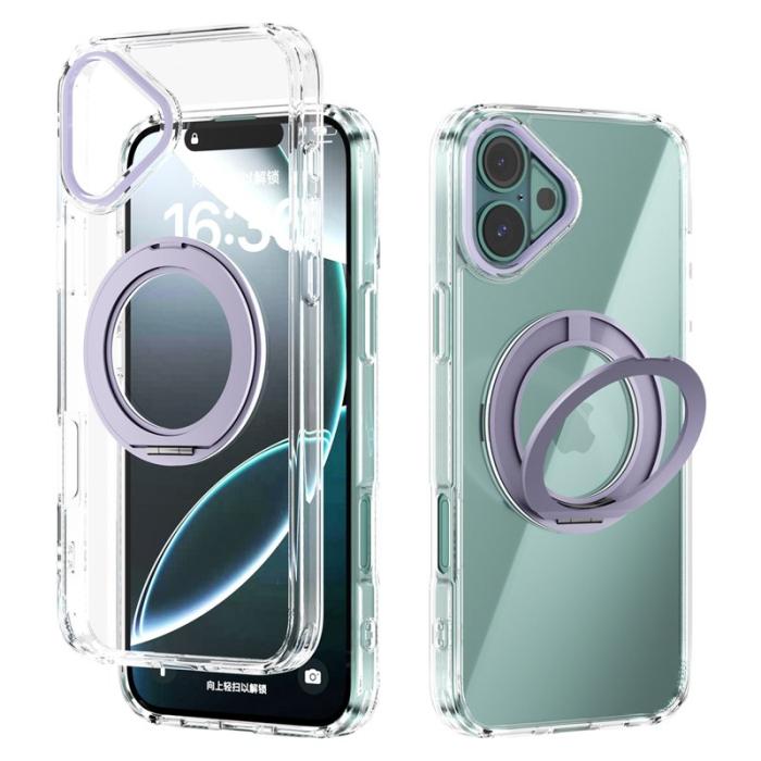 ABEEL - ABEEL Q-LUCK iPhone 16 Plus Skal Shockproof Med Kickstand Lila