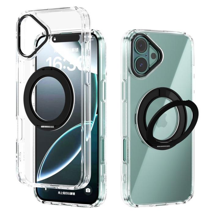 ABEEL - ABEEL Q-LUCK iPhone 16 Plus Skal Shockproof Med Kickstand - Svart