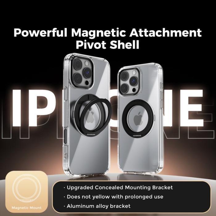 ABEEL - ABEEL Q-LUCK iPhone 16 Pro Max Skal Shockproof Kickstand Svart