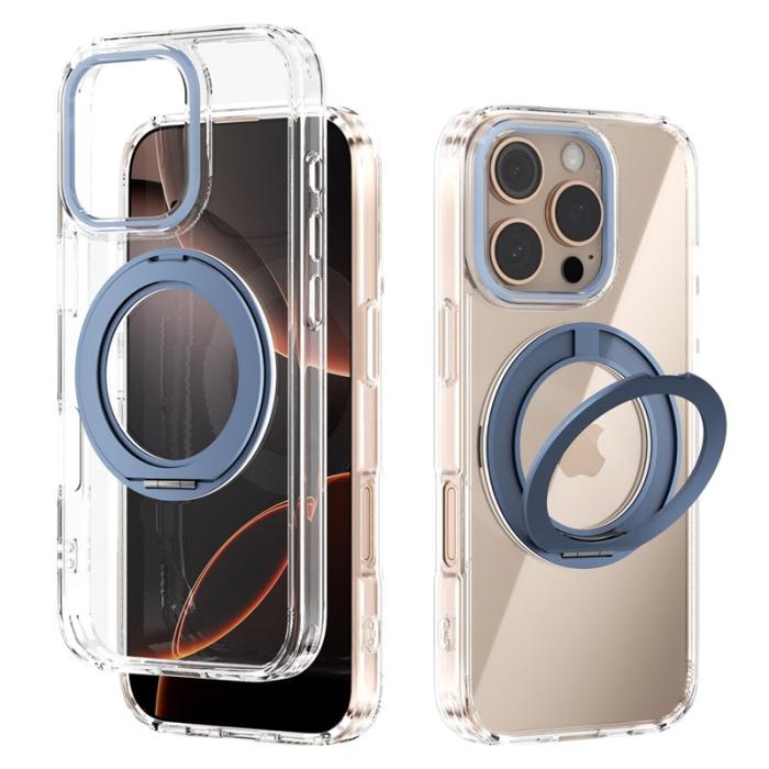 ABEEL - ABEEL Q-LUCK iPhone 16 Pro Skal Magnetiskt Kickstand Baby Blue