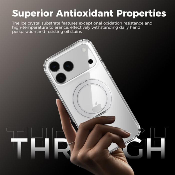 ABEEL - ABEEL Q-LUCK iPhone 17 Pro Skal Shockproof Rotating Kickstand Silver