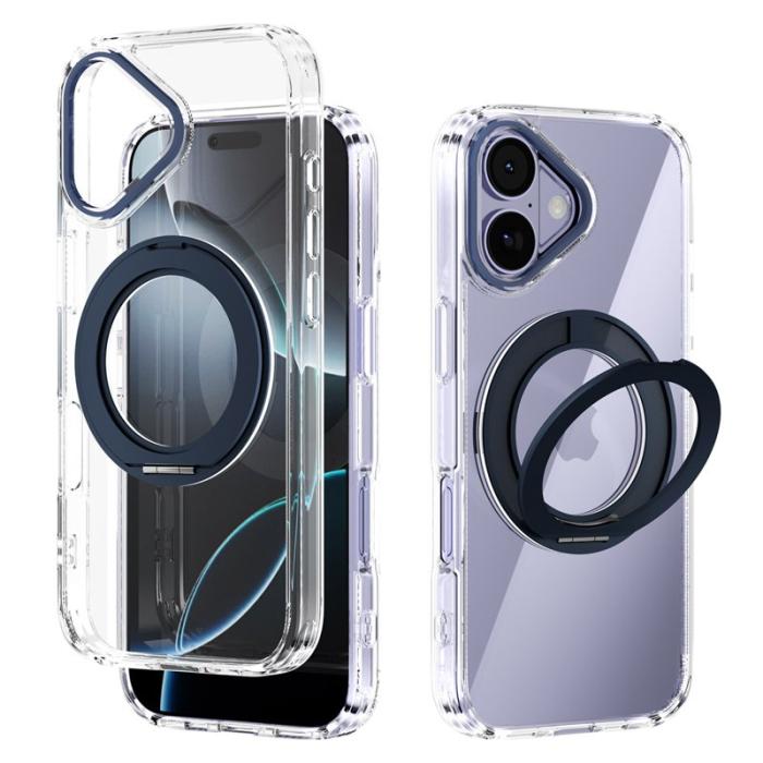 ABEEL - ABEEL Q-LUCK iPhone 17 Skal med Rotera Kickstand Mörkblå