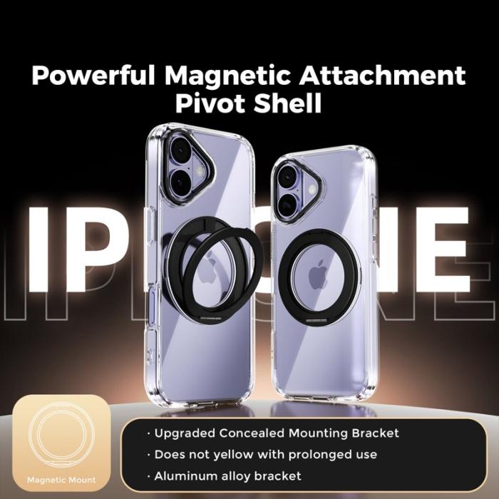 ABEEL - ABEEL Q-LUCK iPhone 17 Skal Shockproof med Kickstand - Svart