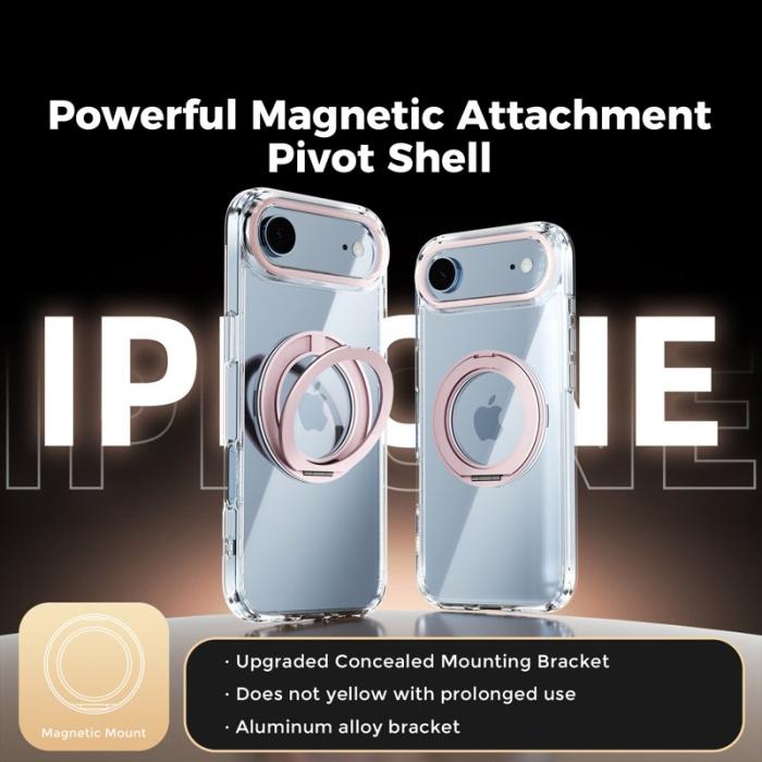 ABEEL - ABEEL Q-LUCK iPhone Air Skal Shockproof Med Kickstand Rosa