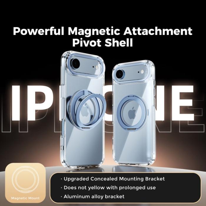 ABEEL - ABEEL Q-LUCK iPhone Air Skal Shockproof Rotating Kickstand Baby Blue