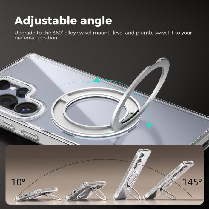 ABEEL - ABEEL Q-LUCK Samsung Galaxy S25 Ultra Skal Magnetisk Kickstand Rosa