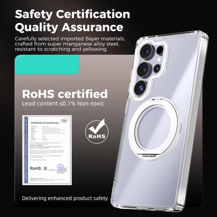 ABEEL - ABEEL Q-LUCK Samsung Galaxy S25 Ultra Skal Magnetisk Ställ Svart