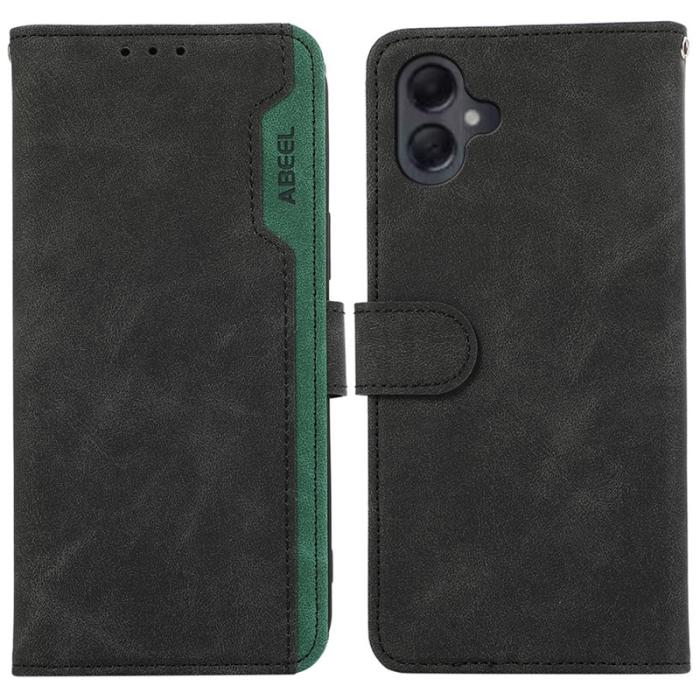 ABEEL - ABEEL Samsung Galaxy A06 4G Fodral Splicing Läder Svart